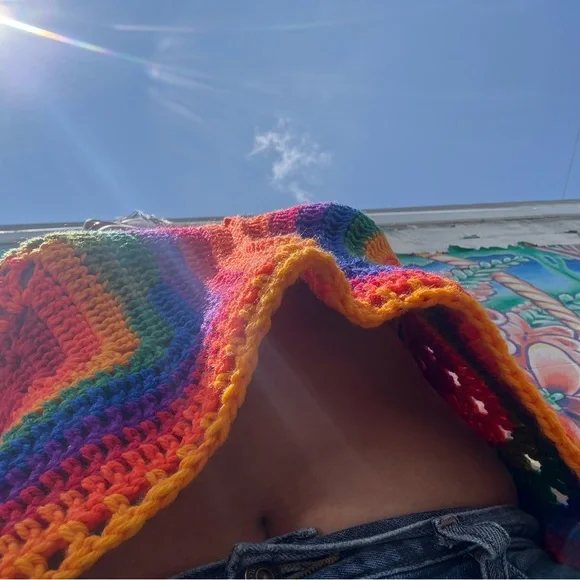 Multicolor Crochet Halter Top - Picture 5 of 6